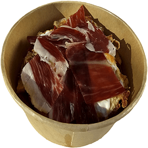 Huevos rotos con jamón