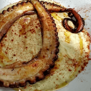 Pulpo a la parrilla con parmenter